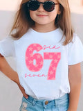 67 Number Print T-shirt