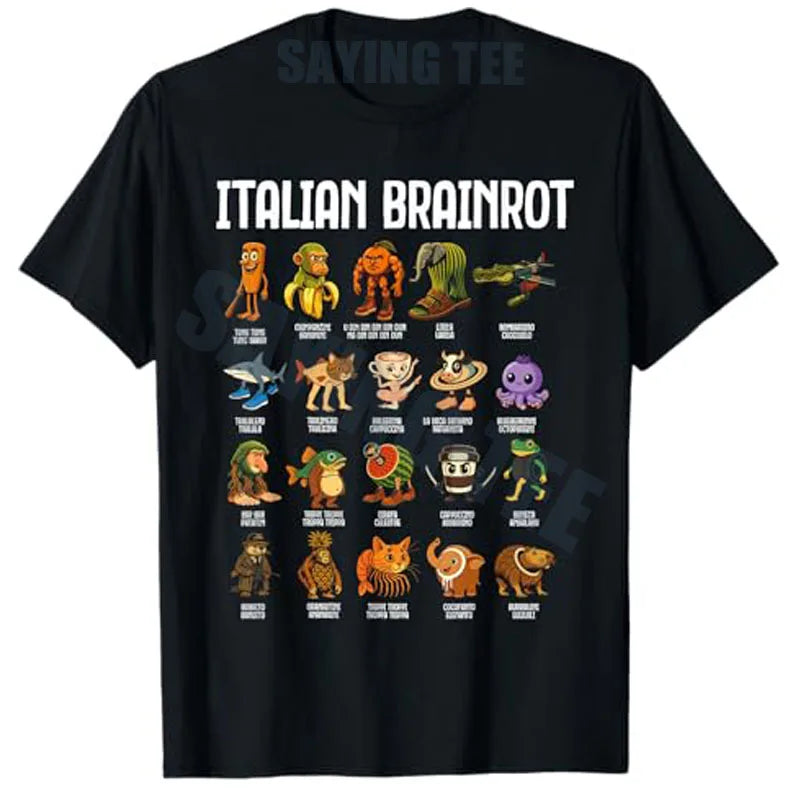 Italian Brain Rot T-Shirt Boys Fashion Bobrito, Bandito,Cocofanto Elefanto Graphic Outfit Tees