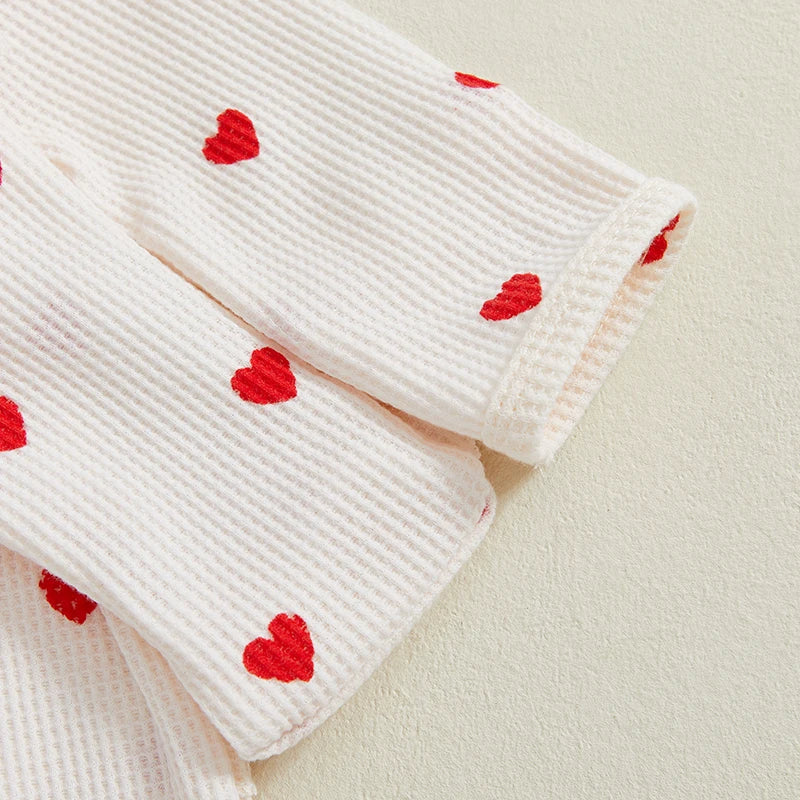 Adorable Baby Girl Valentines Day Tutu Dress with Heart Print Leggings and Matching Headband 3 Piece Set