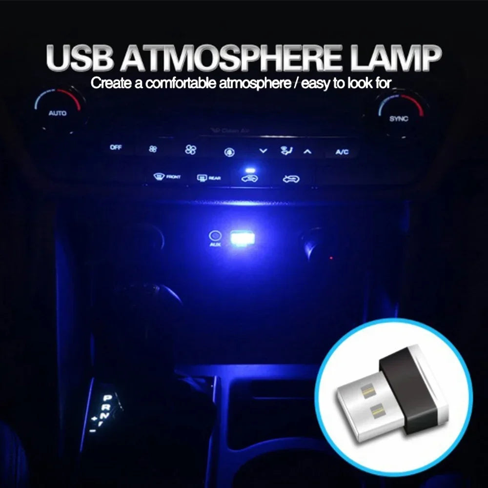 Mini USB LED Car Light - Auto Atmosphere Light, Plug and Play